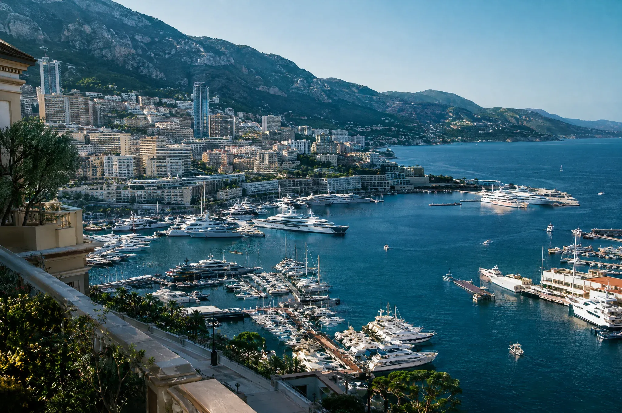 Yachten und klare Linien im Hafen von Monaco